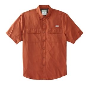 Ocean Ocean and Coast Men's Short Sleeve Fishing Shirt, color Roster Rust, XL